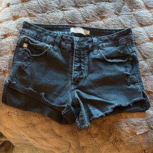Just USA Black Distressed Jean Shorts